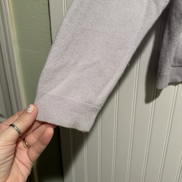 Scanlan Theodore Cashmere Cardigan Lilac Gray Cozy Size Large - Picture 3 of 7